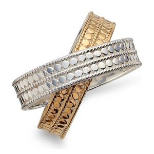 NWT, NIB Anna Beck Double Band Cross Ring